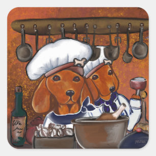 CHEF DOXIES SQUARE STICKER