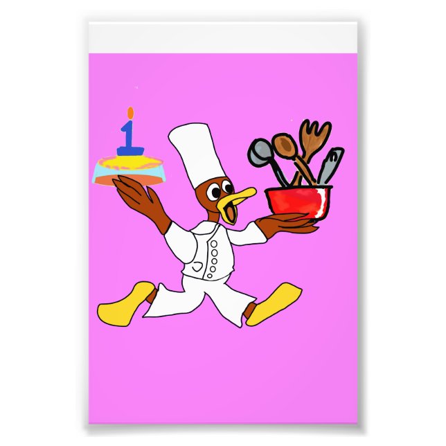 Chef Ducky Kazoo Funny Pink  Photo Print (Front)