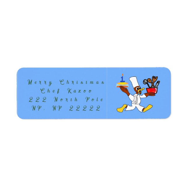 Chef Ducky Kazoo Return Address Label (Front)