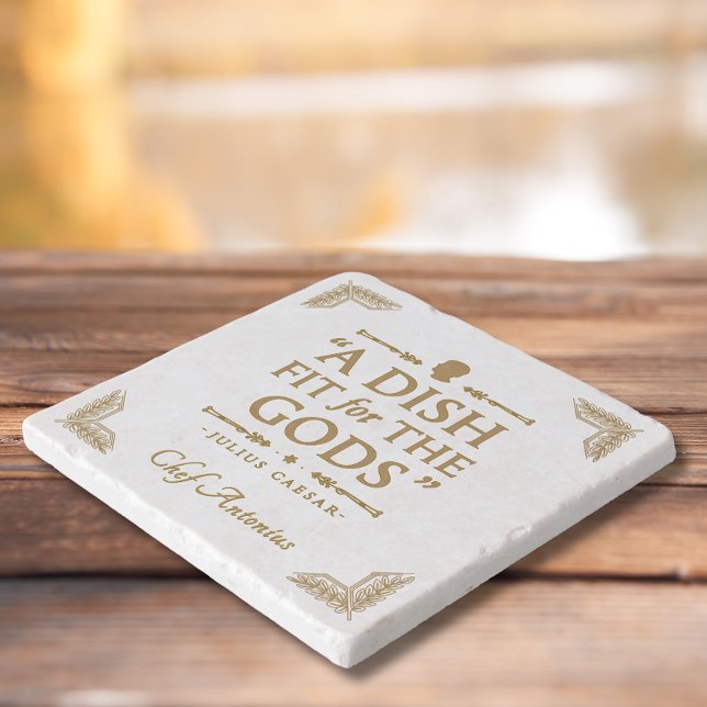 Chef Elegant Classic Cook Quote Stylish Gold Roman Trivet (Creator Uploaded)