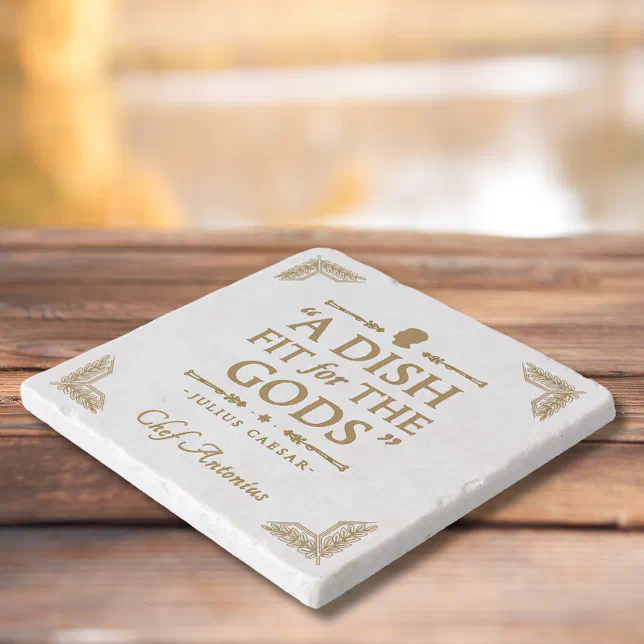 Chef Elegant Classic Cook Quote Stylish Gold Roman Trivet