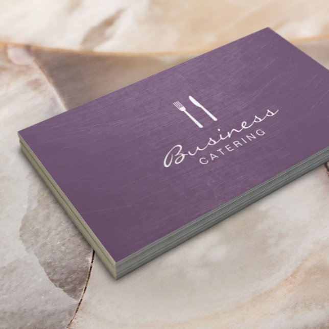 Chef Elegant Purple Catering Business Card (Creator Uploaded)