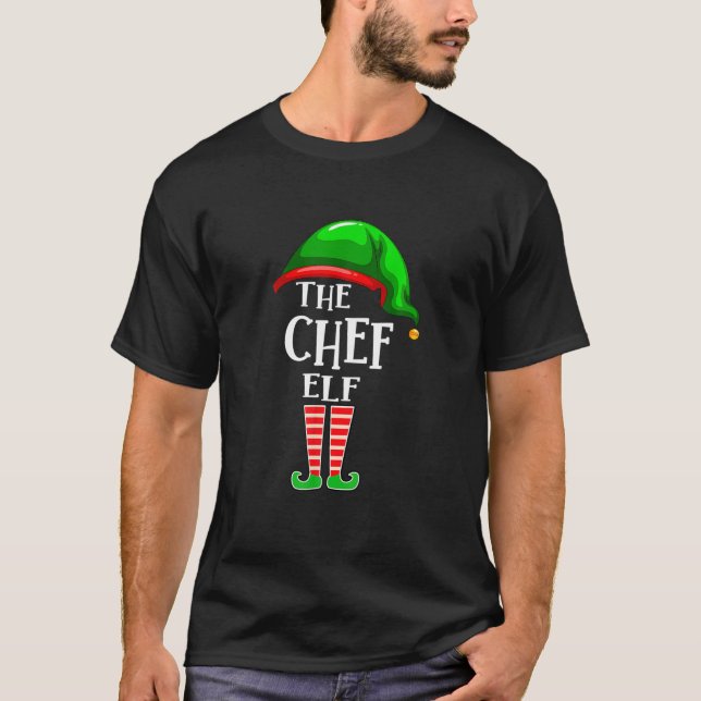Chef Elf Matching Family Funny Christmas Party Paj T-Shirt (Front)