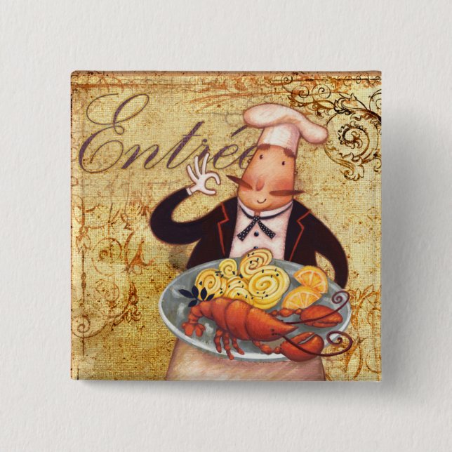Chef Entrée Pinback Button (Front)