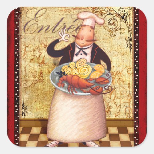 Chef Entre Square Sticker