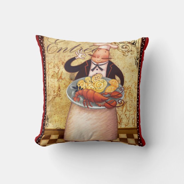Chef Entrée Throw Pillow (Front)