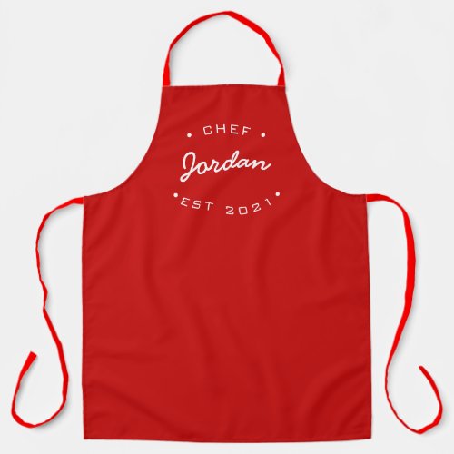 Chef established year Personalized Name  Apron