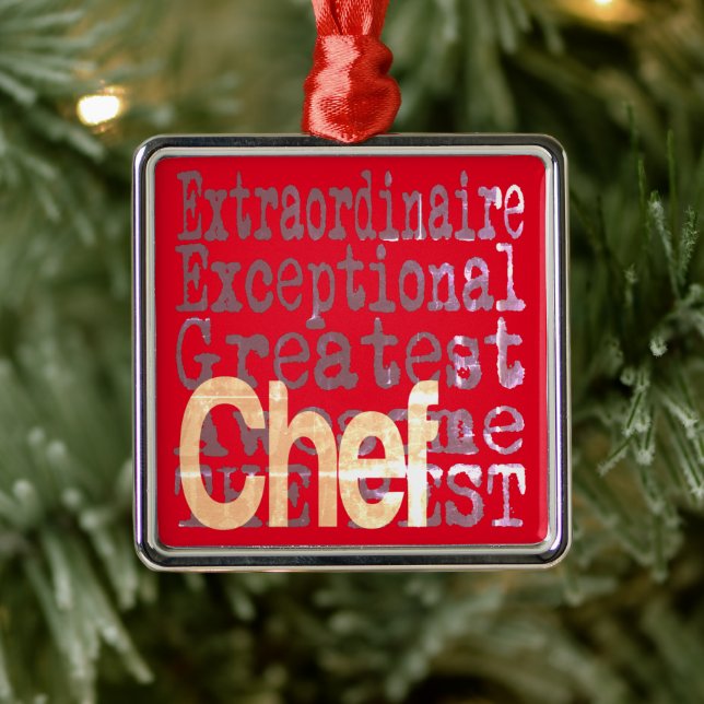 Chef Extraordinaire Metal Ornament (Tree)