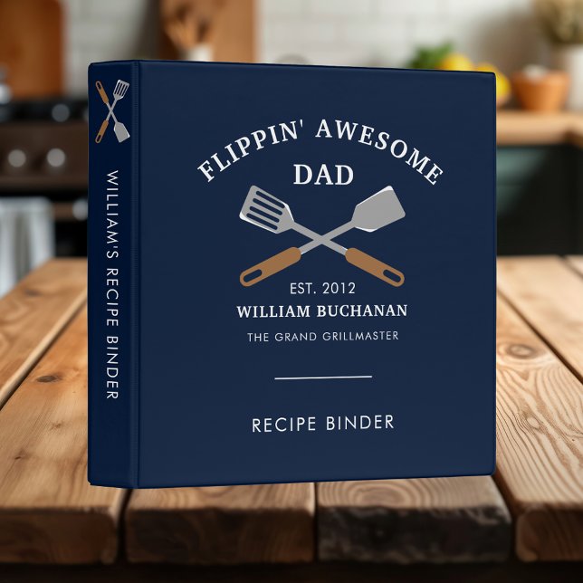 Chef Fathers Day Personalized Recipe 3 Ring Binder (Chef Fathers Day Personalized Recipe 3 Ring Binder)