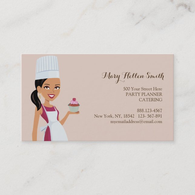 Chef for Kids Parties Events Biz Card Template (Front)