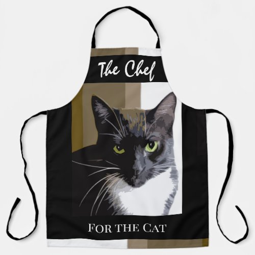Chef for the Cat black white  All_Over Print Apron