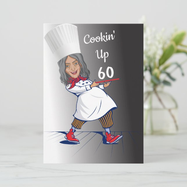 Chef 🎉 Funny Cook 60th birthday Funny Invitation (Standing Front)