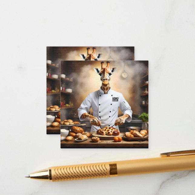 Chef Giraffe Bakes Pastries, Enclosure Card (Front/Back In Situ)