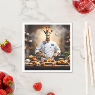 Chef Giraffe Bakes Pastries, Napkins