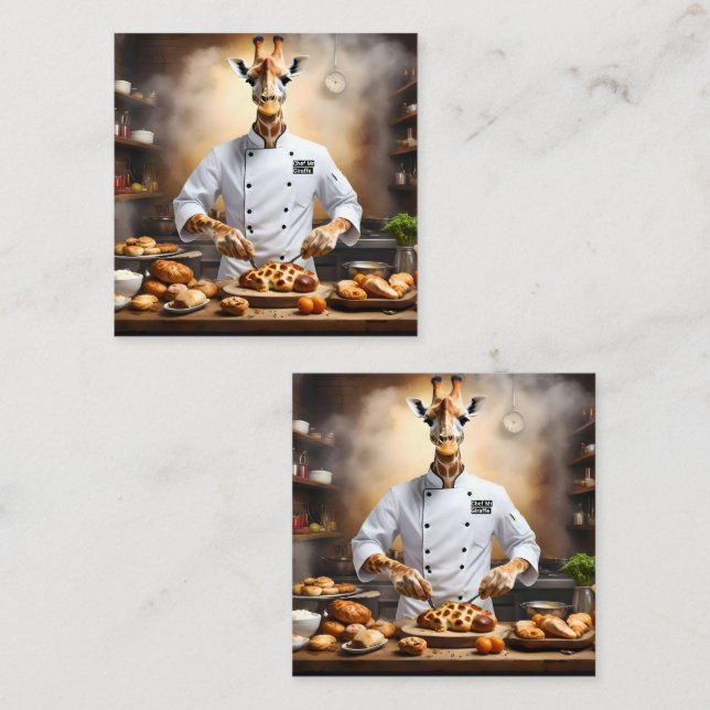Chef Giraffe Bakes Pastries, Note Card (Front/Back)