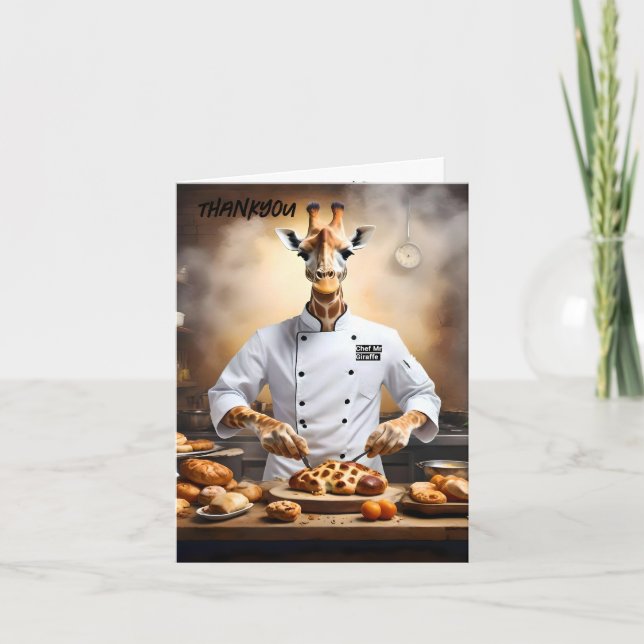 Chef Giraffe Bakes Pastries, Note Card (Front)