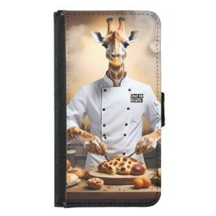 Chef Giraffe Bakes Pastries, Samsung Galaxy S5 Wallet Case
