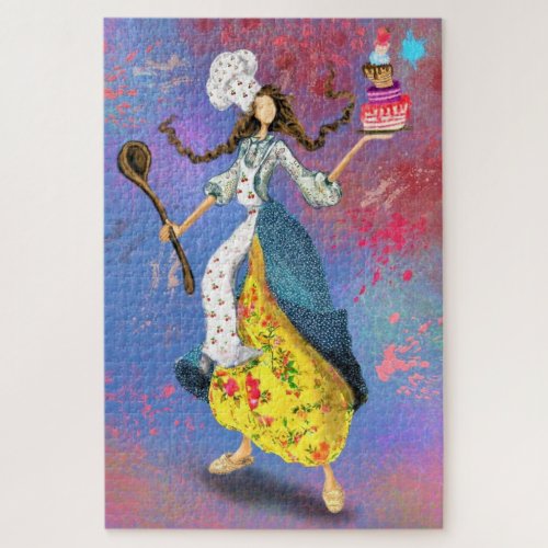 Chef Girl _ Art Vintage Drawing Fantasy Fairytale Jigsaw Puzzle