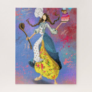 Chef Girl Fantasy Jigsaw Puzzle Painting