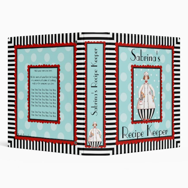 Chef Girl Recipe Keeper - Brunette 3 Ring Binder (Background)