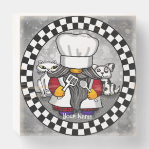 Chef gnome wooden box sign