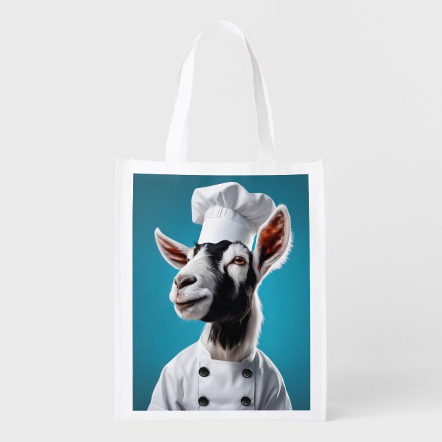 Chef Goat Grocery Bag (Front)
