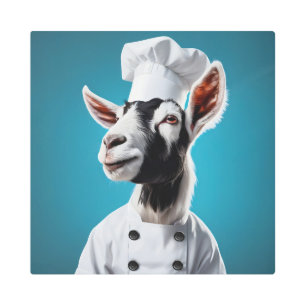 Chef Goat Metal Print