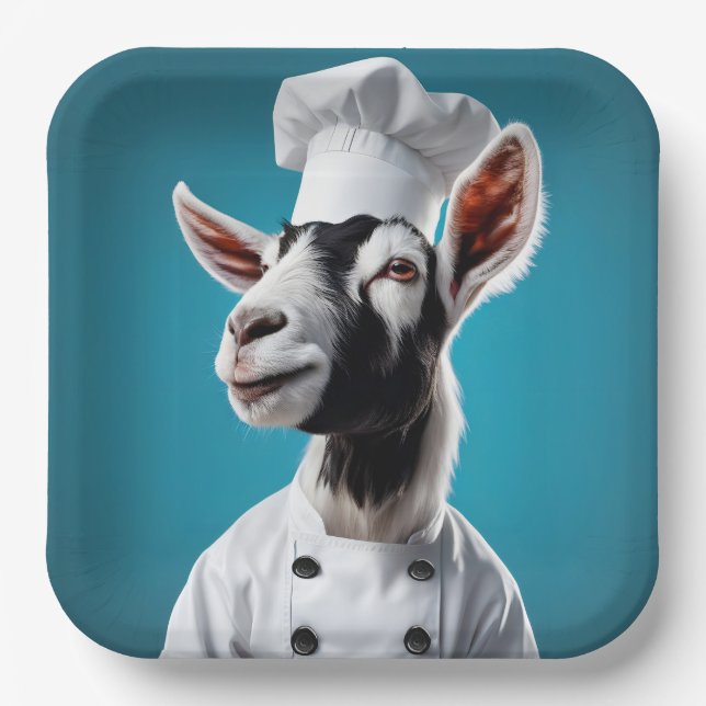 Chef Goat Paper Plates (Front)