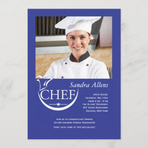 Chef Graduation Photo Invitation