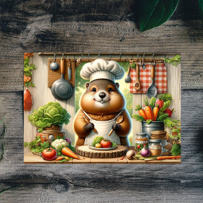 Chef Groundhog Postcard
