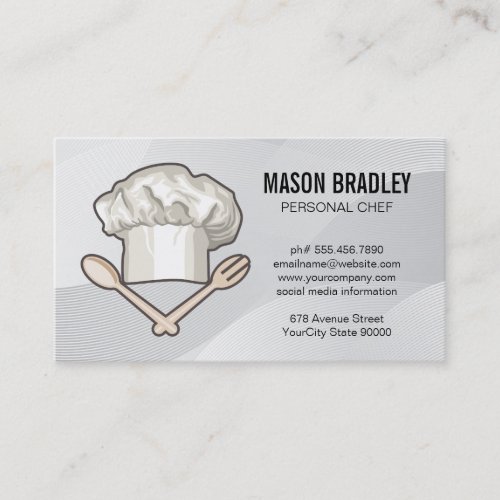 Chef Hat and Kitchen Utensils Business Card