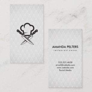 Chef Hat and Knives Culinary Business Card