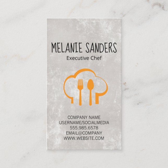 Chef Hat and Silverware Business Card (Front)