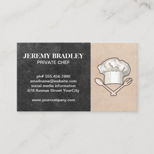 Chef Hat and Tools  Cooking Utensils Business Card