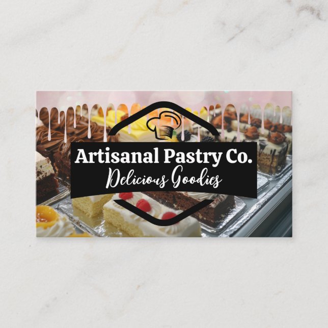 Chef Hat | Bakery | Pastries Business Card (Front)