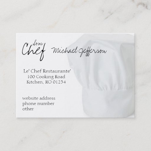 Customizable Chef Hat Business Cards