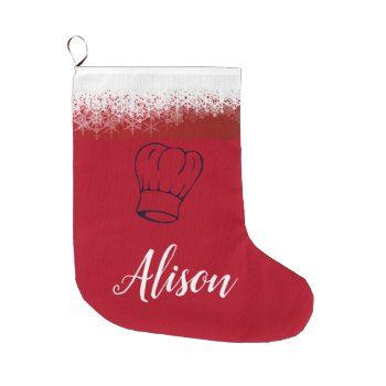 Chef Hat  Christmast Gift For Cooks  Cook Hat Large Christmas Stocking by myMegaStore at Zazzle