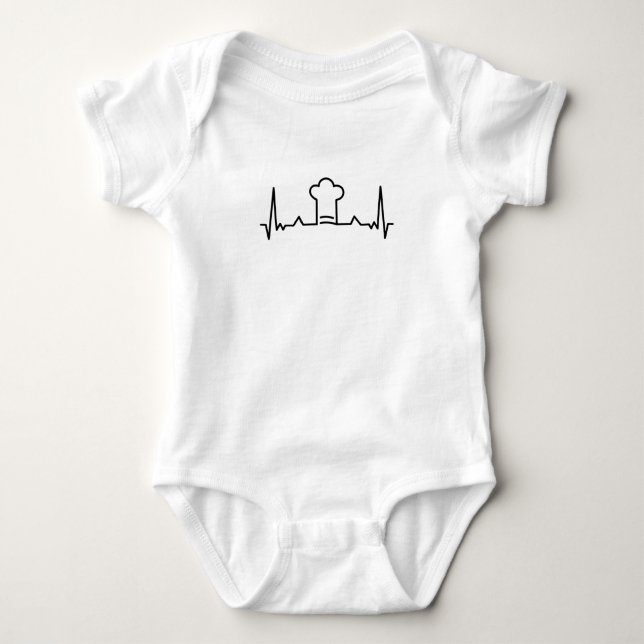Chef hat Cooking - Food Heartbeat Gifts Baby Bodysuit (Front)
