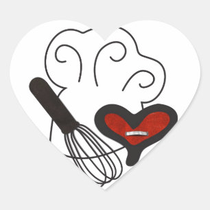 Chef hat cooking love heart sticker