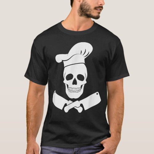 Chef Hat Cookkeleton Kitchen Knives BBQ Barbecue T_Shirt