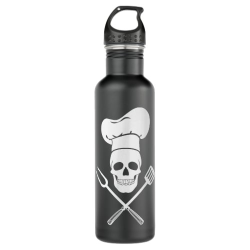 Chef Hat Cookkull Kitchen BBQ Barbecueools Stainless Steel Water Bottle