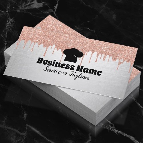 Chef Hat Cupcake Bakery Modern Drips Business Card