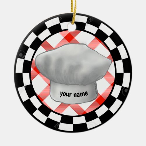 Chef hat custom name ornament