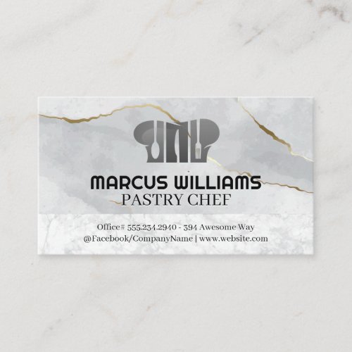 Chef Hat  Dinnerware  Marble Business Card