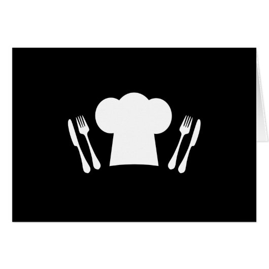 Chef Hat Knife and Fork Kitchen or Restaurant Cards (Front Horizontal)
