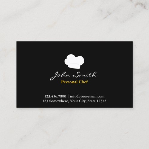 Chef Hat Logo Personal Chef Catering Business Card