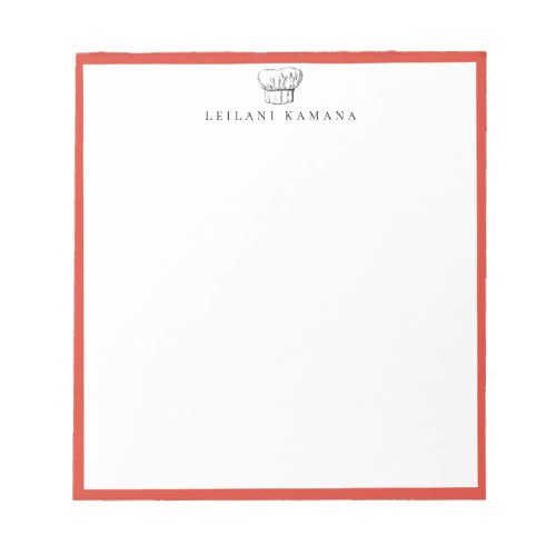 Chef Hat Logo Red Frame Notepad