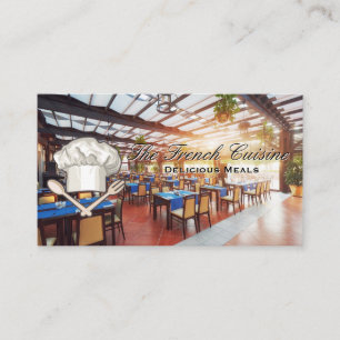 Chef Hat Logo Restaurant Dining Area Business Card