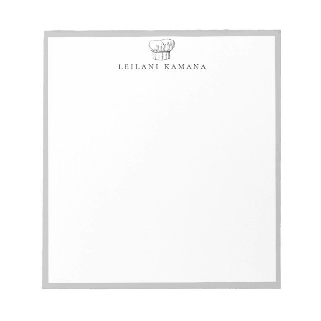 Chef Hat Logo Silver Frame Notepad (Front)