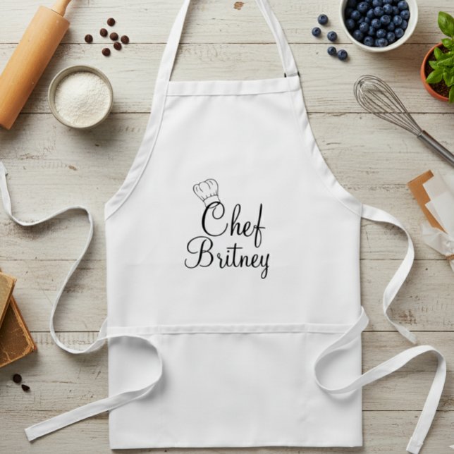 Chef Hat Personalized Adult Apron (Creator Uploaded)